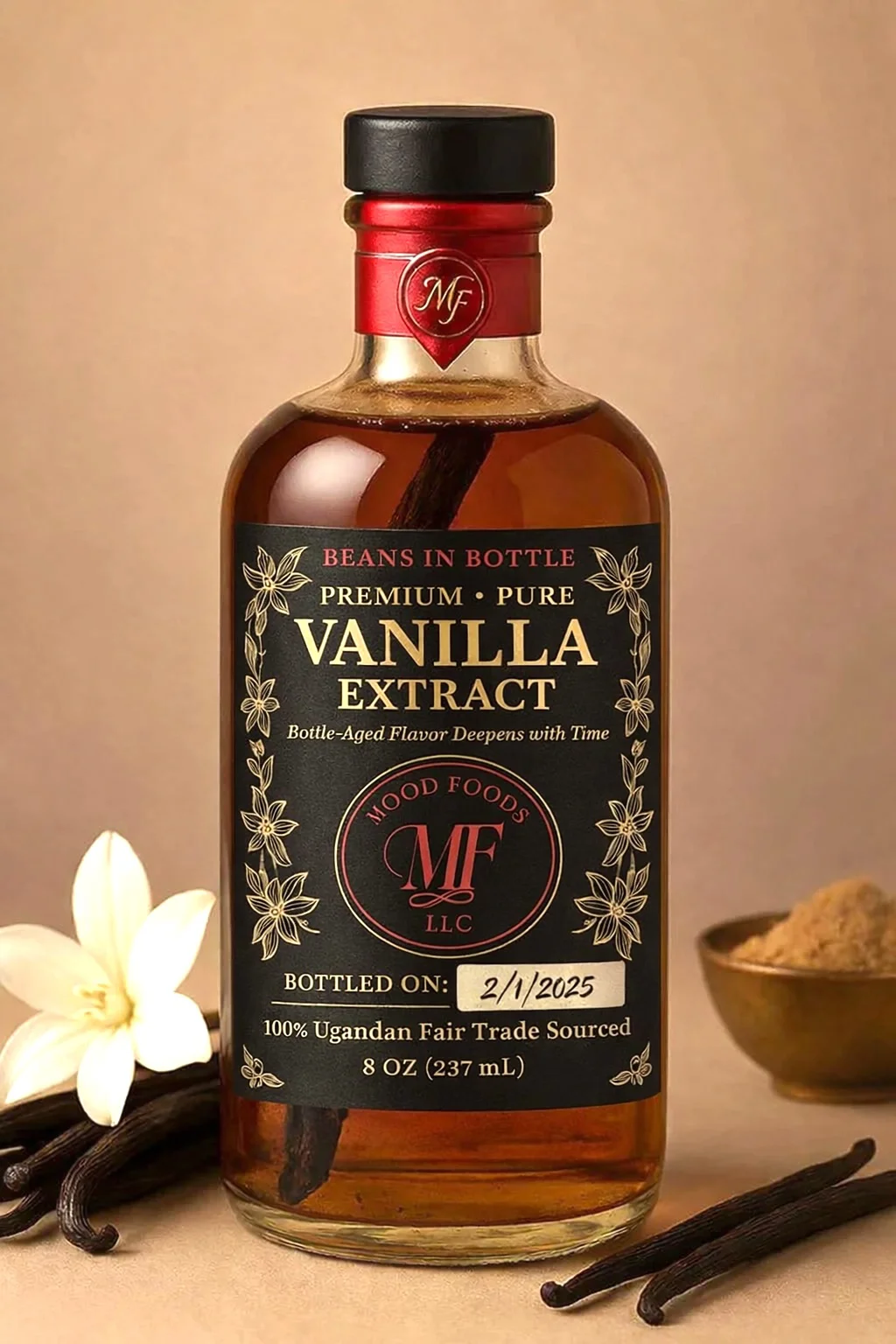 Mood Foods Vanilla Extract Bottle 8oz
